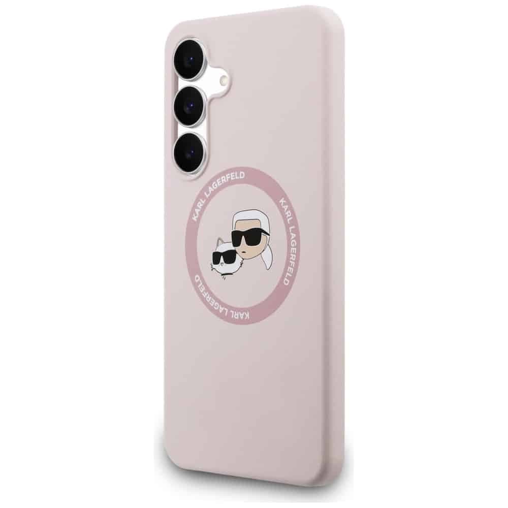 Karl Lagerfeld Silicone Karl&Choupette Heads MagSafe - θήκη για Samsung Galaxy S25 FE - Ροζ 2