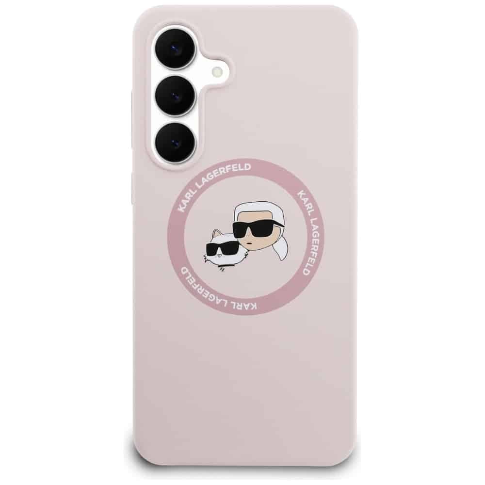 Karl Lagerfeld Silicone Karl&Choupette Heads MagSafe - θήκη για Samsung Galaxy S25 FE - Ροζ 3