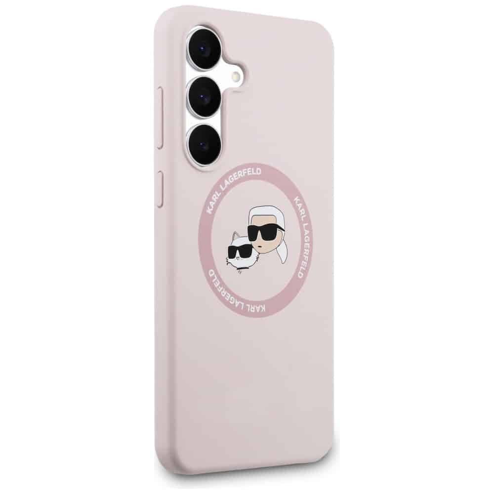 Karl Lagerfeld Silicone Karl&Choupette Heads MagSafe - θήκη για Samsung Galaxy S25 FE - Ροζ 4