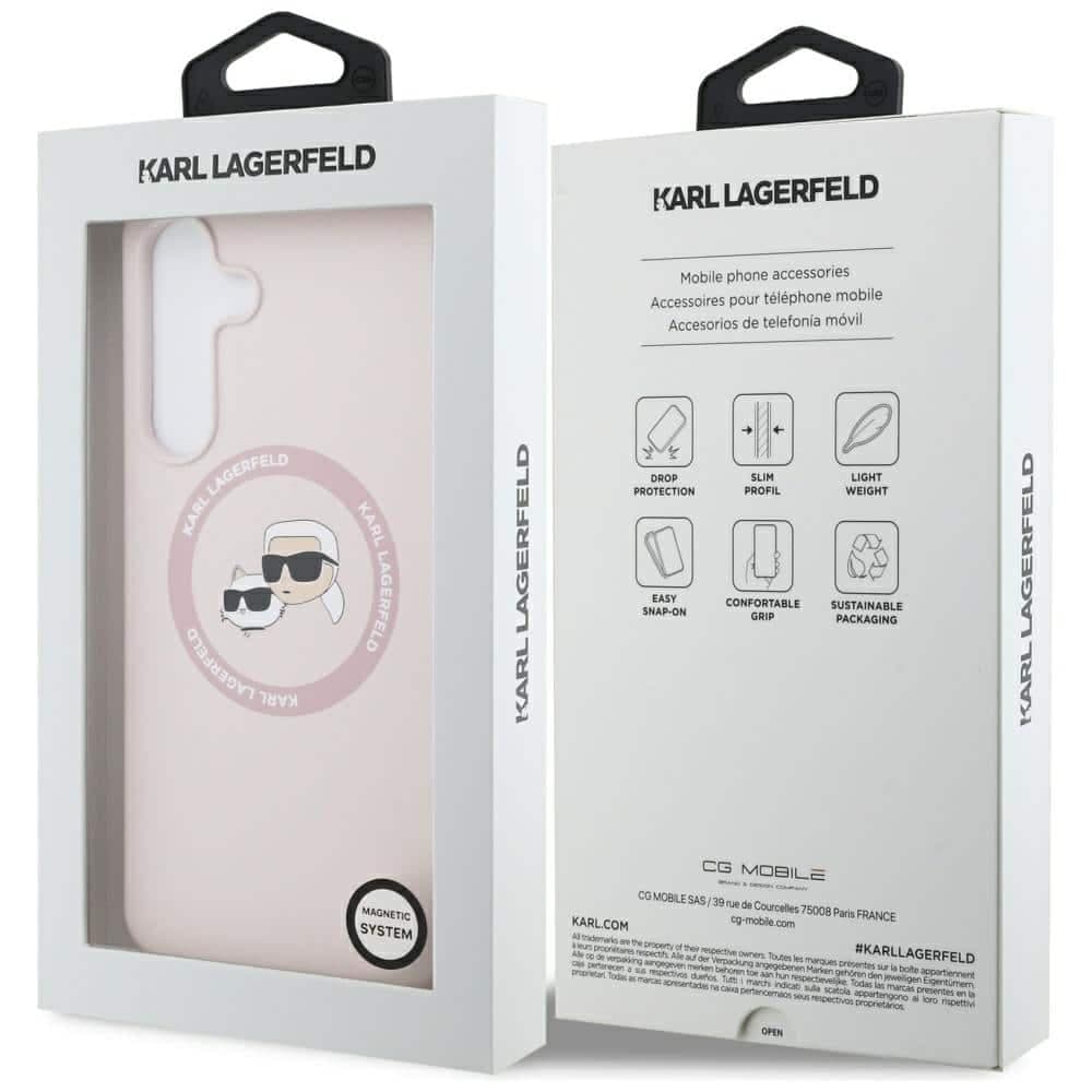 Karl Lagerfeld Silicone Karl&Choupette Heads MagSafe - θήκη για Samsung Galaxy S25 FE - Ροζ 8