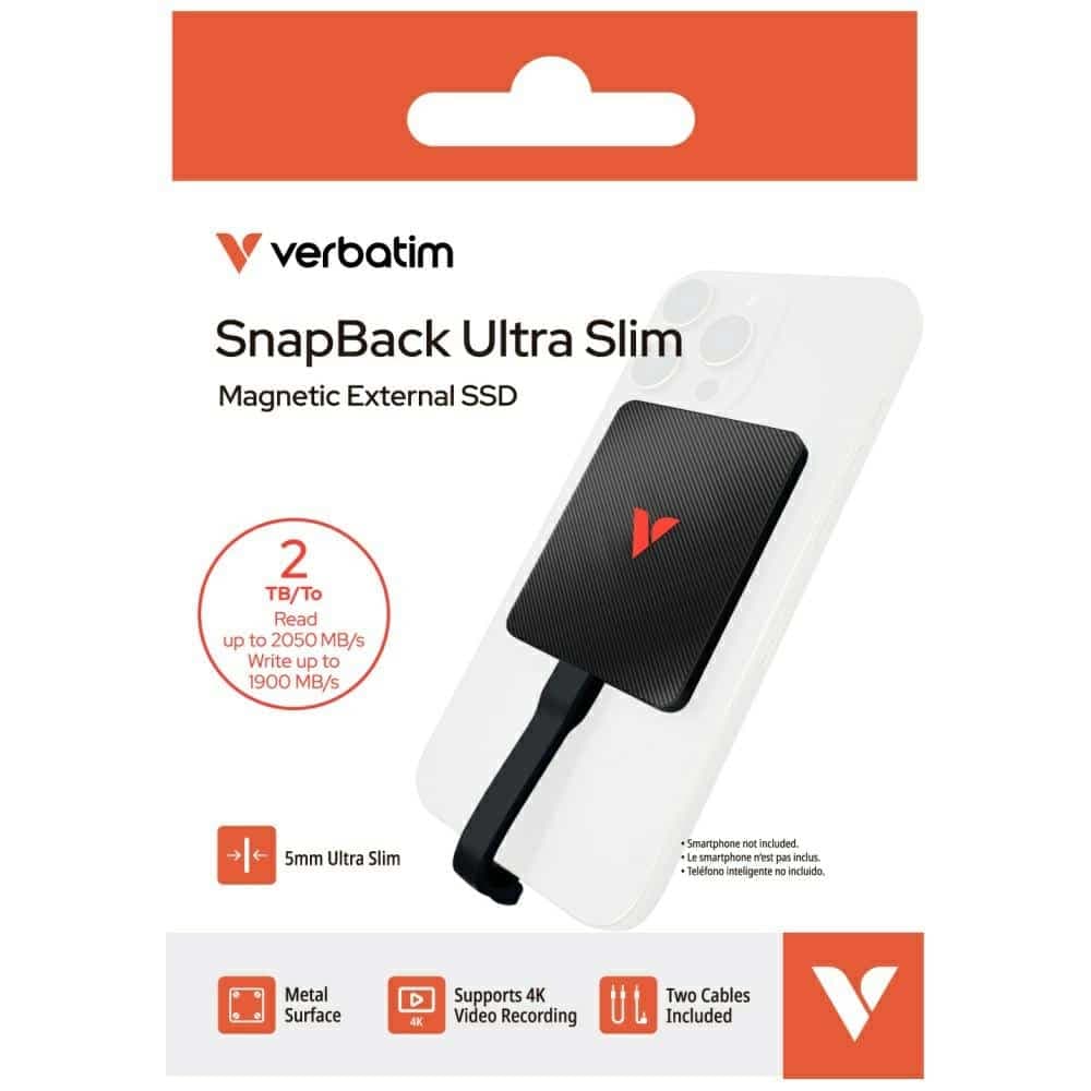 External Drive Verbatim Snapback Ultra Slim Ssd 2tb Black 32337 13