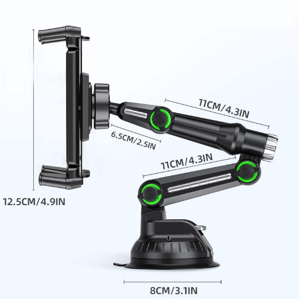 Techsuit - Car Holder Tabbyx (st1) - For Tablet/phone, Flexible, 360° Adjust, Universal - Black 7
