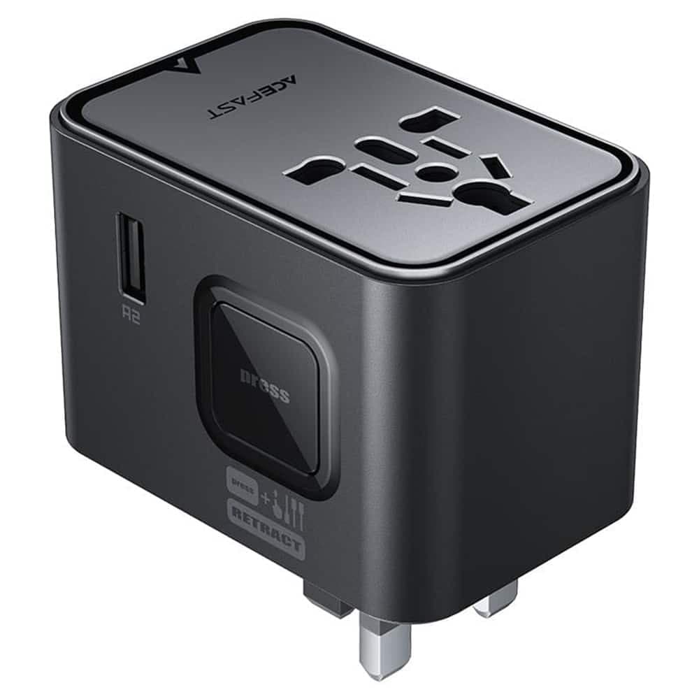 Acefast - Travel Adapter (z8) - 3x Usb-C, 2x Usb, Eu, Uk, Aus, Us, 45w, Gan Technology, Fast Charging - Black 4