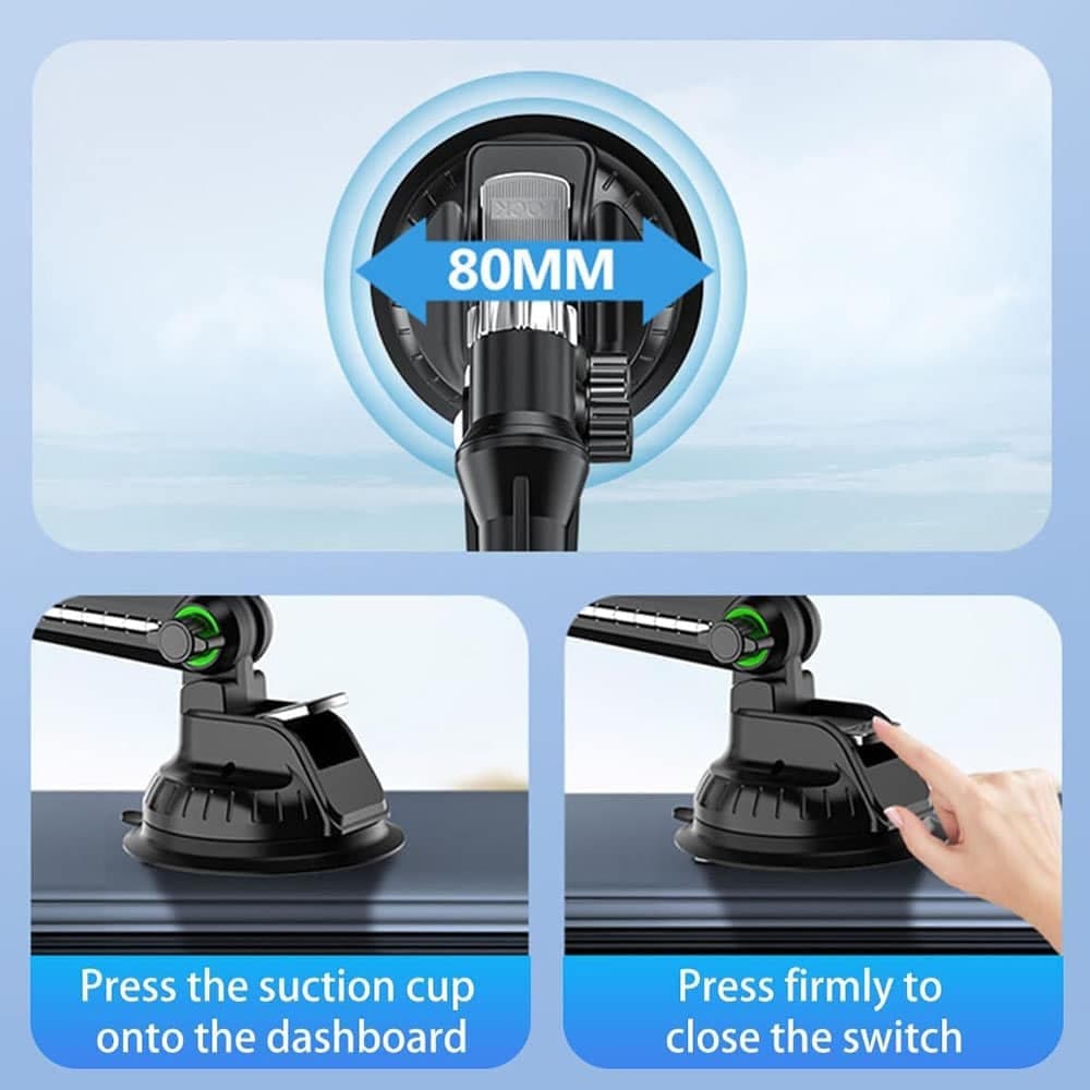Techsuit - Car Holder Tabbyx (st1) - For Tablet/phone, Flexible, 360° Adjust, Universal - Black 4