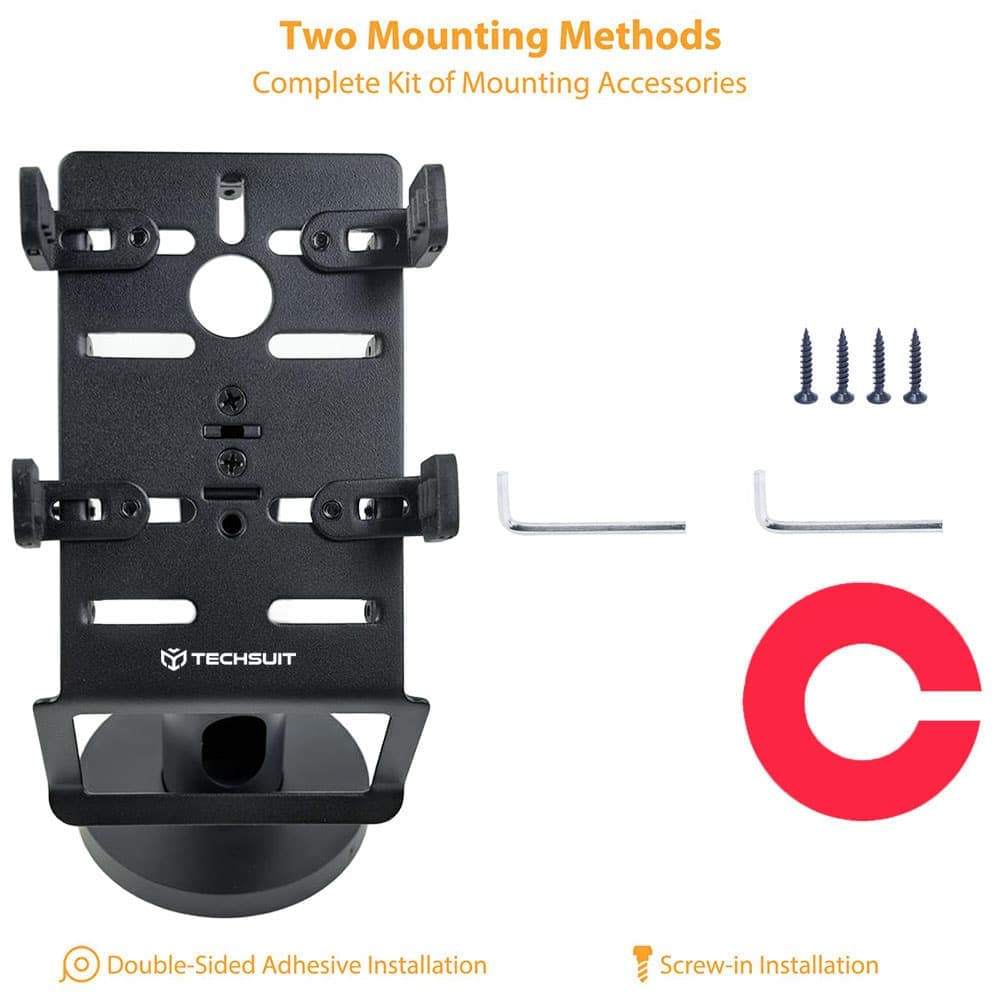 Techsuit - Pos Stand Paynest (pos1) - 270° Horizontal Rotation, Tilt Up To 30°, Hold Steadily, 3m Adhesive - Black 6