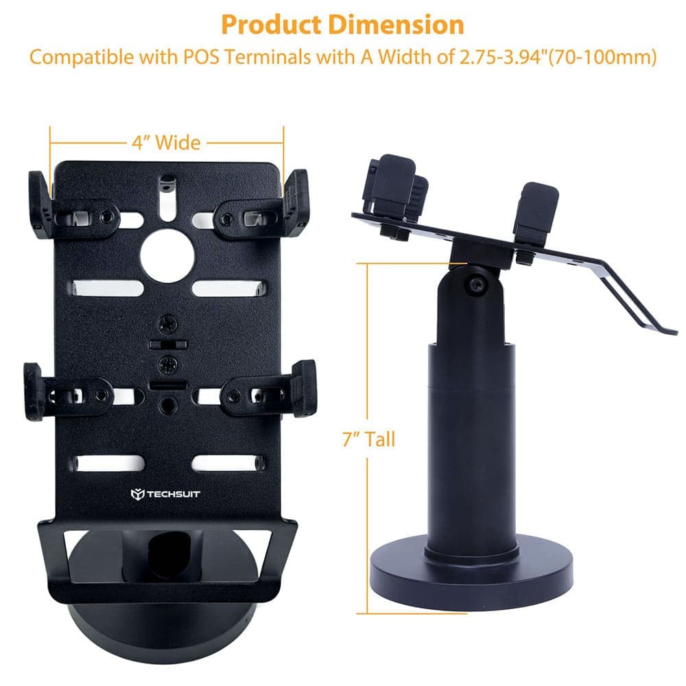 Techsuit - Pos Stand Paynest (pos1) - 270° Horizontal Rotation, Tilt Up To 30°, Hold Steadily, 3m Adhesive - Black 7
