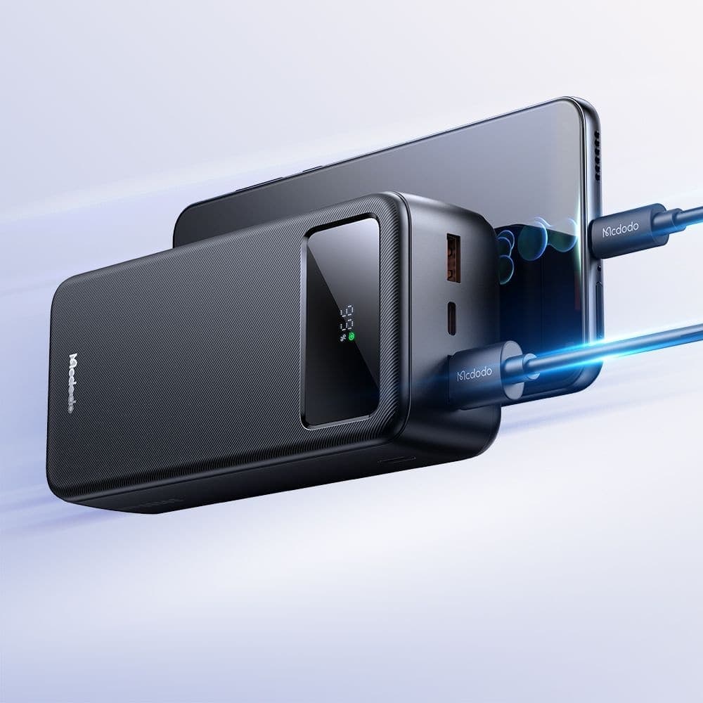 Mcdodo - Power Bank (mc-4240) - Type-C + 2x Usb-A Ports, 30000mah, 22.5w, Led Display - Black 6