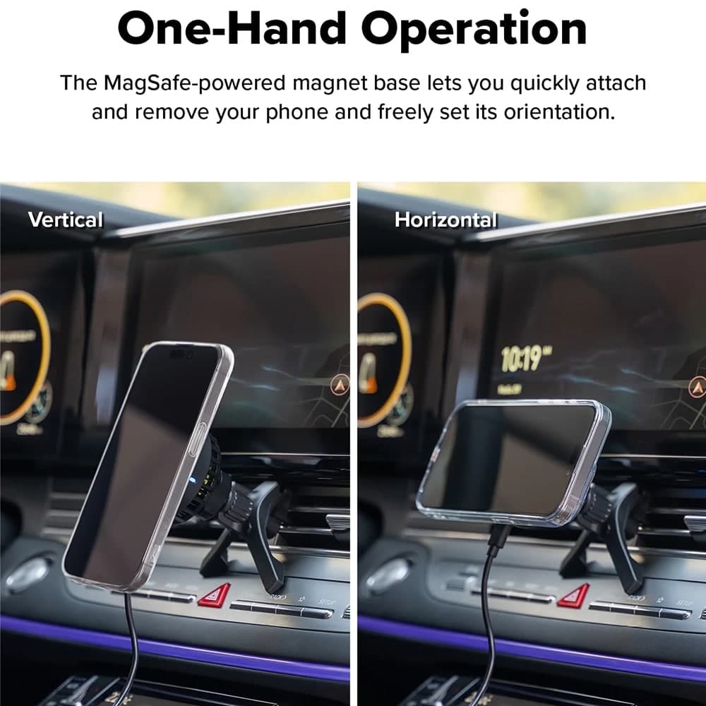 Ringke - Car Holder With Wireless Charging Peltier - Magnetic, Qi2, For Air Vent, 15w - Black 3