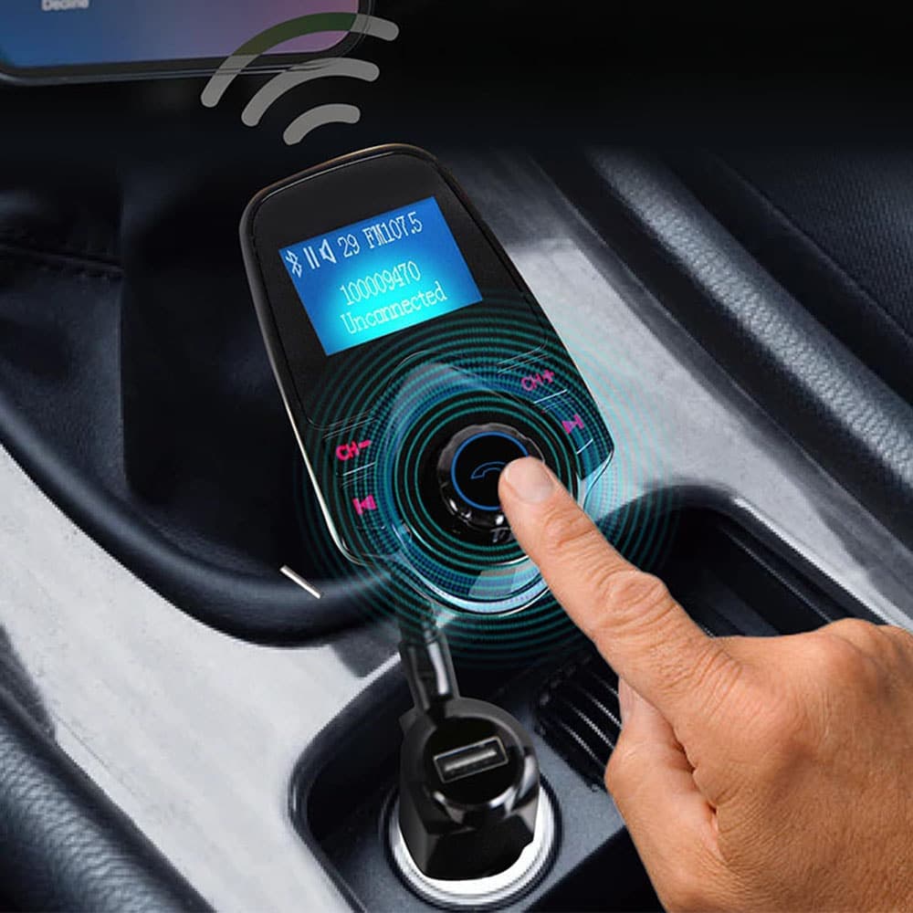Techsuit - Fm Modulator Jamlink (mfm4) - Bluetooth, Jack 3.5mm, Tf Card, 10–24v - Black 7
