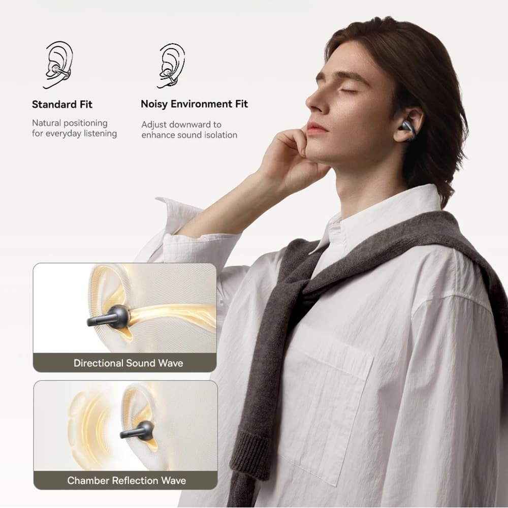 Baseus - Wireless Earbuds Bowie Mc1 Pro (a0102503) - Bluetooth 6.0, Hi-Res, Tws, Multipoint, Open Ear Clip-On - Cosmic Black 7