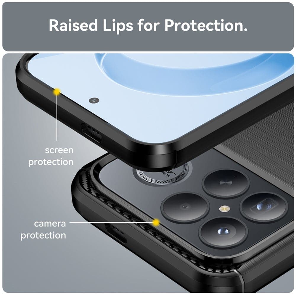 Techsuit Carbon Silicone - θήκη για Xiaomi Poco F8 Ultra - Μαύρο 4