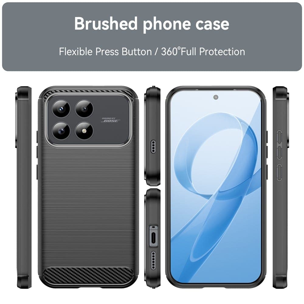 Techsuit Carbon Silicone - θήκη για Xiaomi Poco F8 Pro - Μαύρο 2