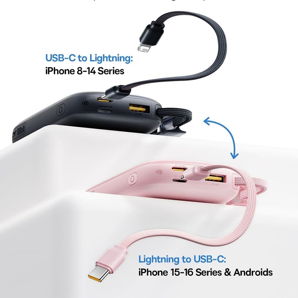 Baseus - Power Bank Enerfill Fc21 Qpow 3 Ultra (e0027q02) - Detachable Cable, 10000mah, 45w, Digital Display - Nebula Pink 3