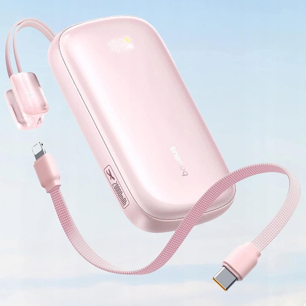 Baseus - Power Bank Enerfill Fc21 Qpow 3 Ultra (e0027q02) - Detachable Cable, 10000mah, 45w, Digital Display - Nebula Pink 7