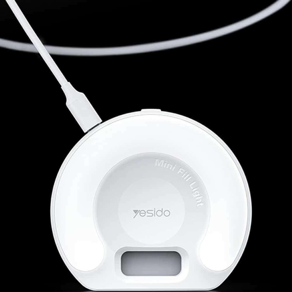 Yesido - Led Selfie Light With Phone Clip (dh13) - 400mah, 6.8w, 3 Lights Mode - White 2