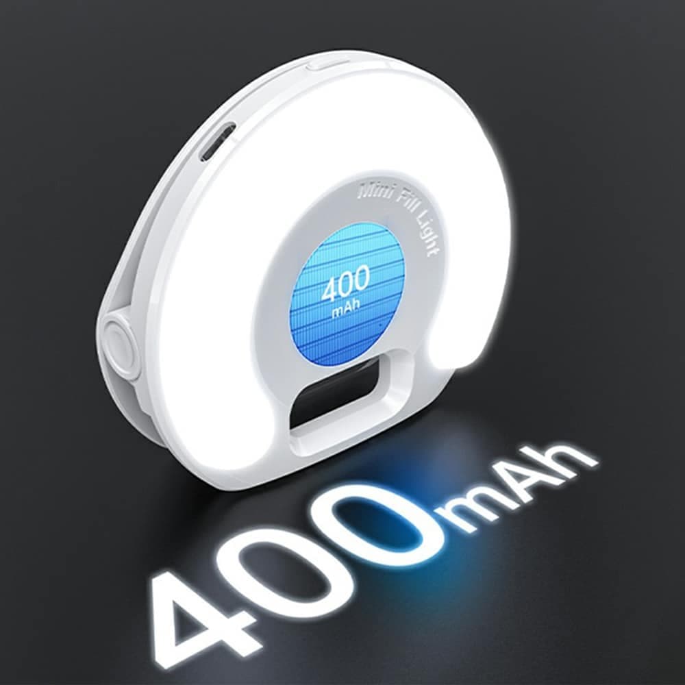Yesido - Led Selfie Light With Phone Clip (dh13) - 400mah, 6.8w, 3 Lights Mode - White 3