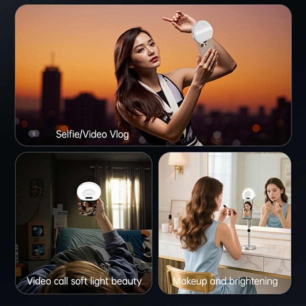Yesido - Led Selfie Light With Phone Clip (dh13) - 400mah, 6.8w, 3 Lights Mode - White 5