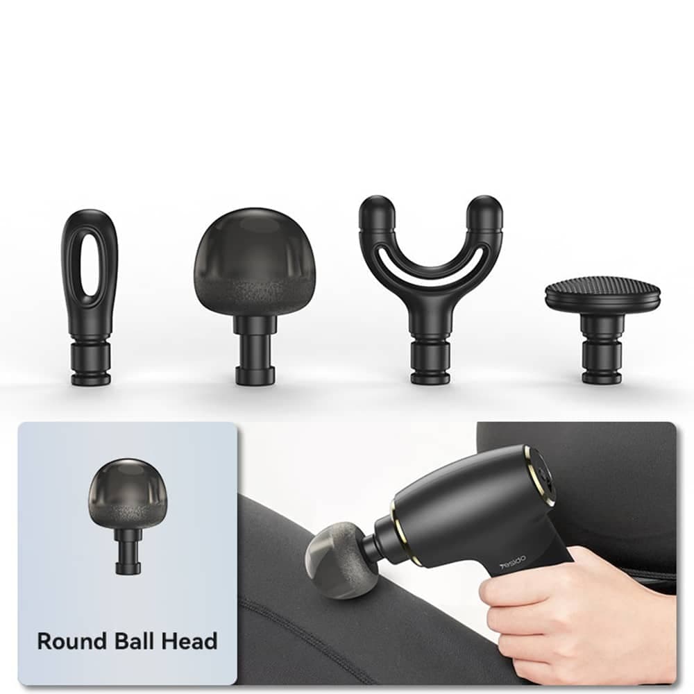 Yesido - Mini Portable Massager Gun (mg02) - Type-C, 4 Speed Level, 3200rpm, 1500mah, 10w - Black 2