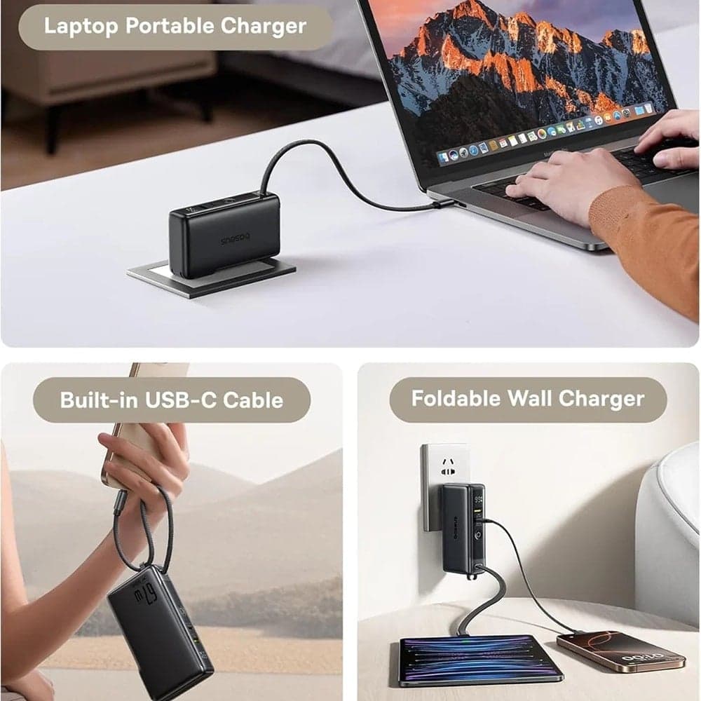 Baseus - Power Bank Nomos Nt11 Omni (p10078807123-00) - With Usb-C Cable, 10000mah, 67w, Digital Display - Cosmic Black 3