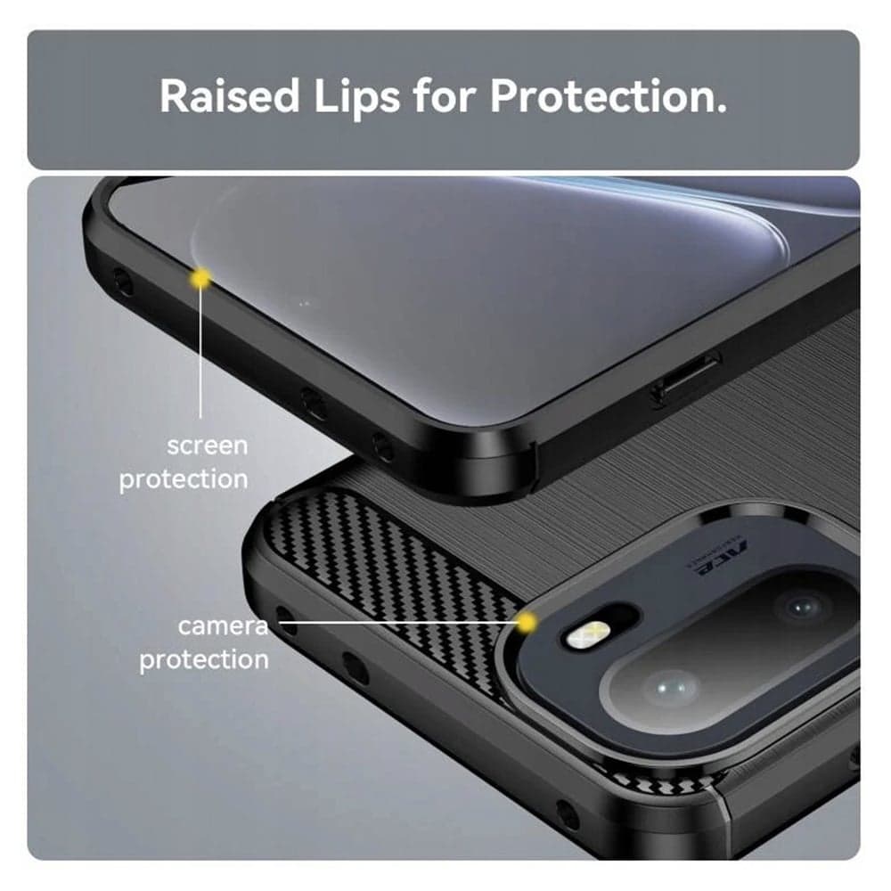 Techsuit Carbon Silicone - θήκη για Oneplus 15R - Μαύρο 2