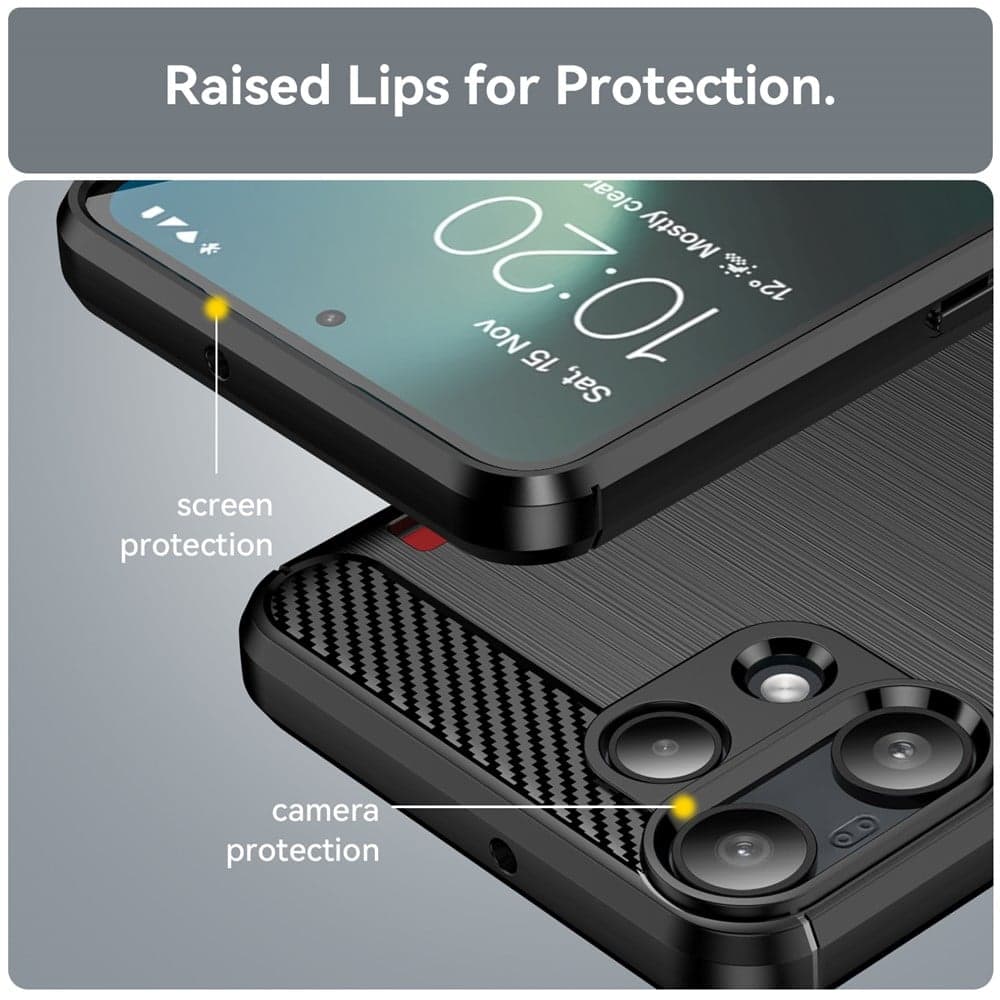 Techsuit Carbon Silicone - θήκη για Nothing Phone (3a) Lite - Μαύρο 6