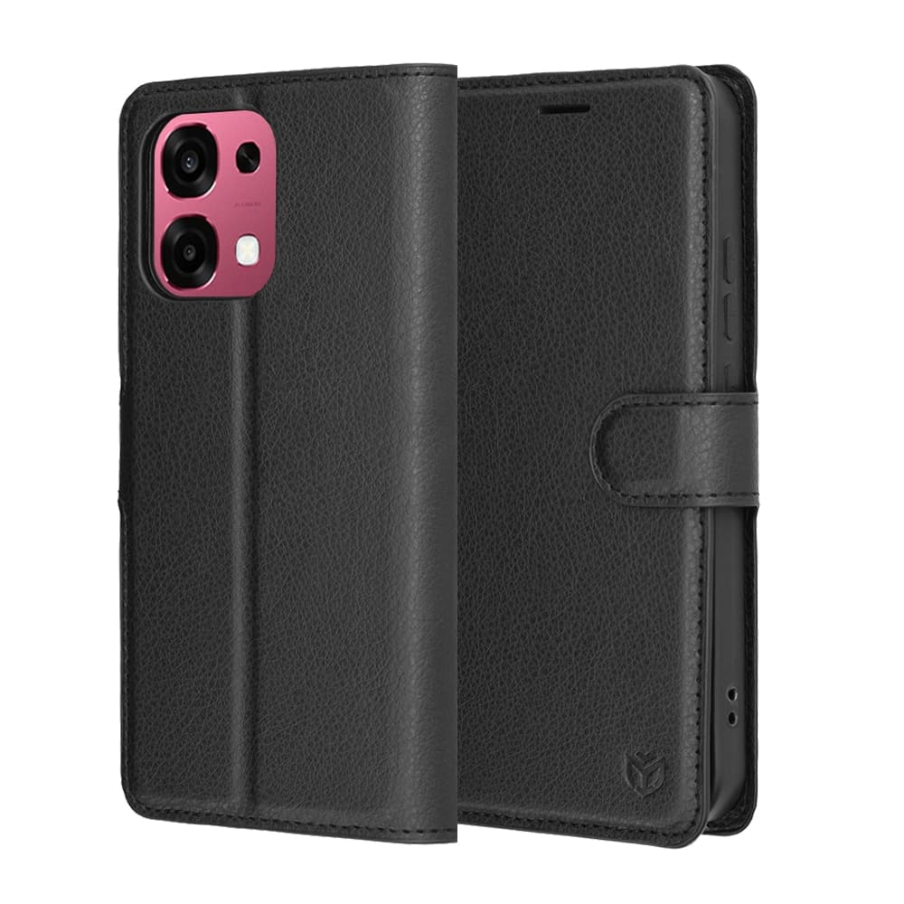 Techsuit Leather Folio - θήκη για Oppo A6 Pro / 4G 5G - Μαύρο