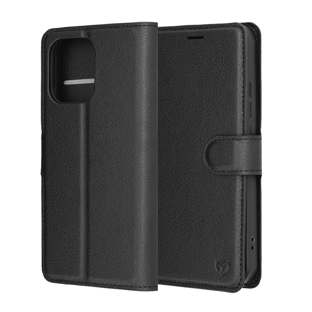 Techsuit Leather Folio - θήκη για Oppo A6 Pro / 4G 5G - Μαύρο 6