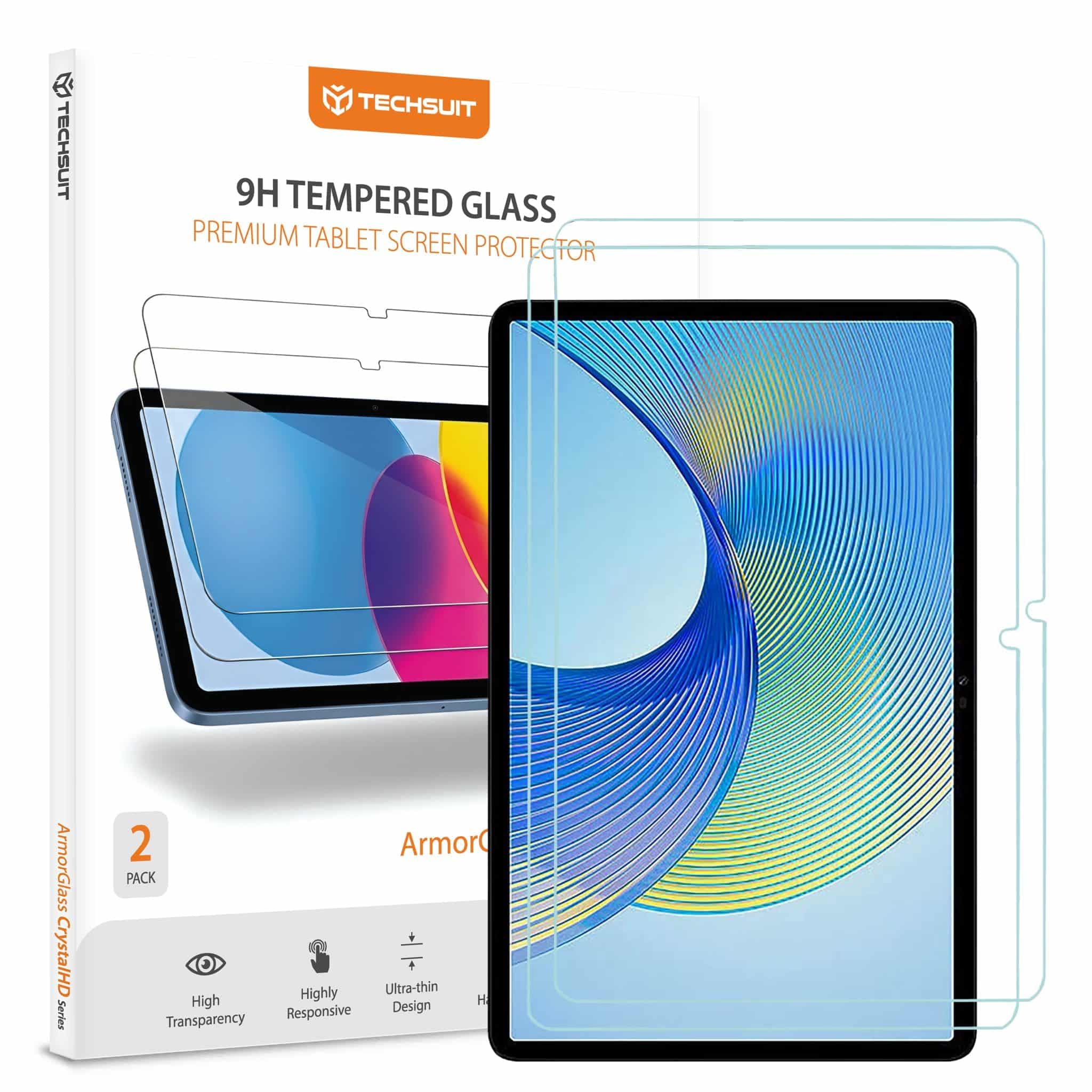 Techsuit - Armorglass Crystalhd (2 Pack) - Honor Pad X9 / Pad X9a - Clear