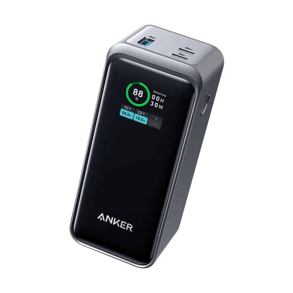 Anker - Power Bank Prime (a1336011) - 2x Usb-C, Usb, For Phone, Tablet, Macbook, Digital Display, 20000mah, 200w - Black