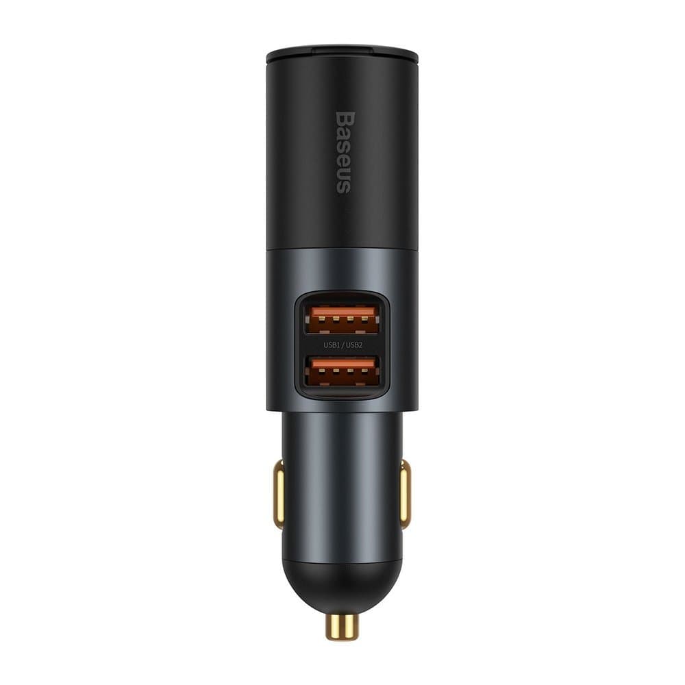 Baseus - Φορτιστής Αυτοκινήτου Share Together (CCBT-D0G/C00034800817-Z1) - Επέκταση Αναπτήρα Τσιγάρου, 2xUSB-A, QC 3.0 120W - Γκρι 5