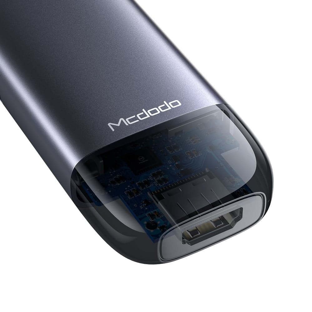 Mcdodo - Hub (HU-7740) - 6 σε 1, 2x USB3.0, Type-C PD100W, HDMI 4K, Υποδοχή κάρτας SD/TF, 5Gbps, 2TB, Καλώδιο Type-C - Γκρι 6