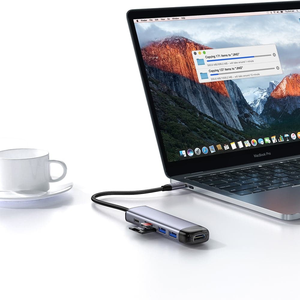Mcdodo - Hub (HU-7740) - 6 σε 1, 2x USB3.0, Type-C PD100W, HDMI 4K, Υποδοχή κάρτας SD/TF, 5Gbps, 2TB, Καλώδιο Type-C - Γκρι 4