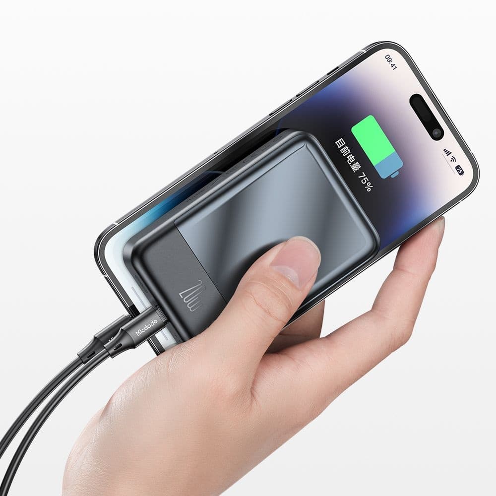 Mcdodo - Μαγνητικό Power Bank Σειρά Ambilight (MC-4261) - 10000mAh, Έλεγχος Θερμοκρασίας NTC, 20W, Ένδειξη LED - Μαύρο 4