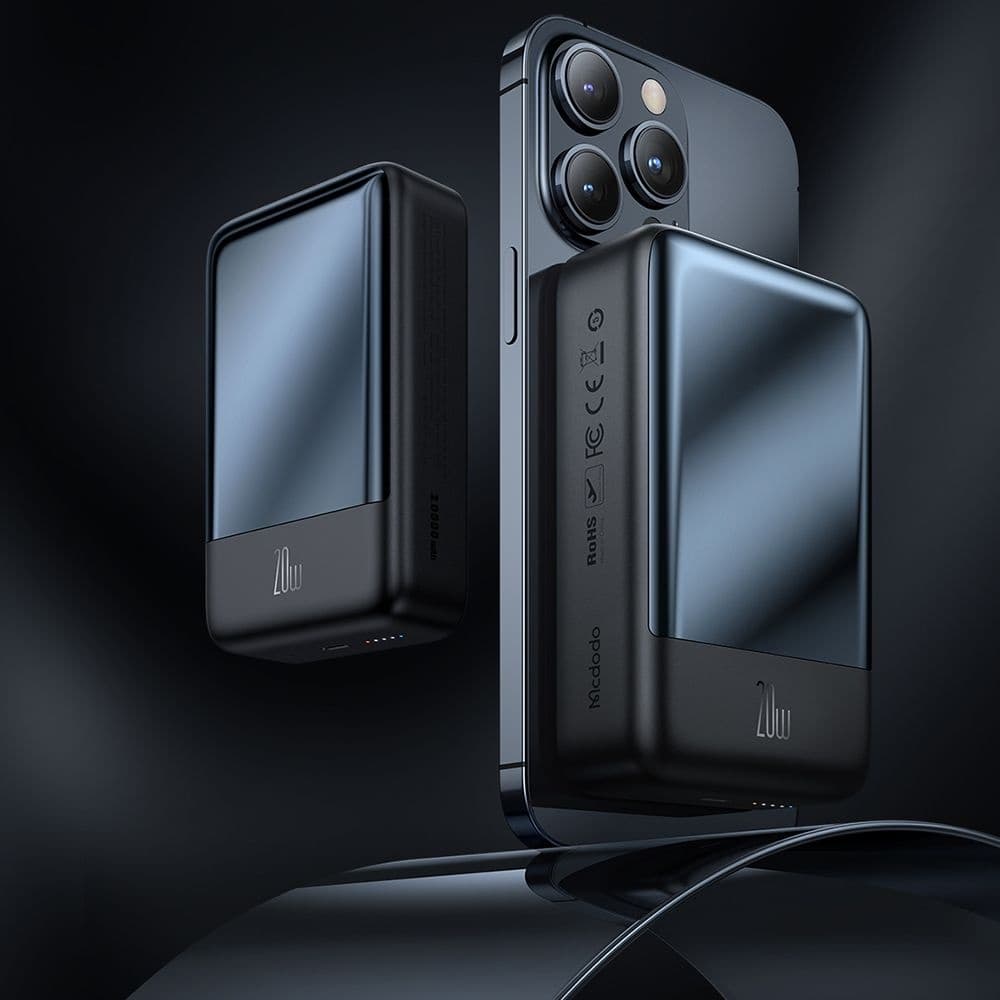 Mcdodo - Μαγνητικό Power Bank Σειρά Ambilight (MC-5021) - 20000mAh, Έλεγχος Θερμοκρασίας NTC, 20W, Ένδειξη LED - Μαύρο 6