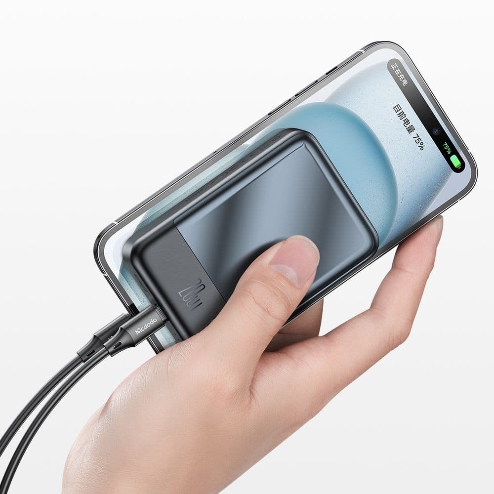 Mcdodo - Μαγνητικό Power Bank Σειρά Ambilight (MC-5021) - 20000mAh, Έλεγχος Θερμοκρασίας NTC, 20W, Ένδειξη LED - Μαύρο 4
