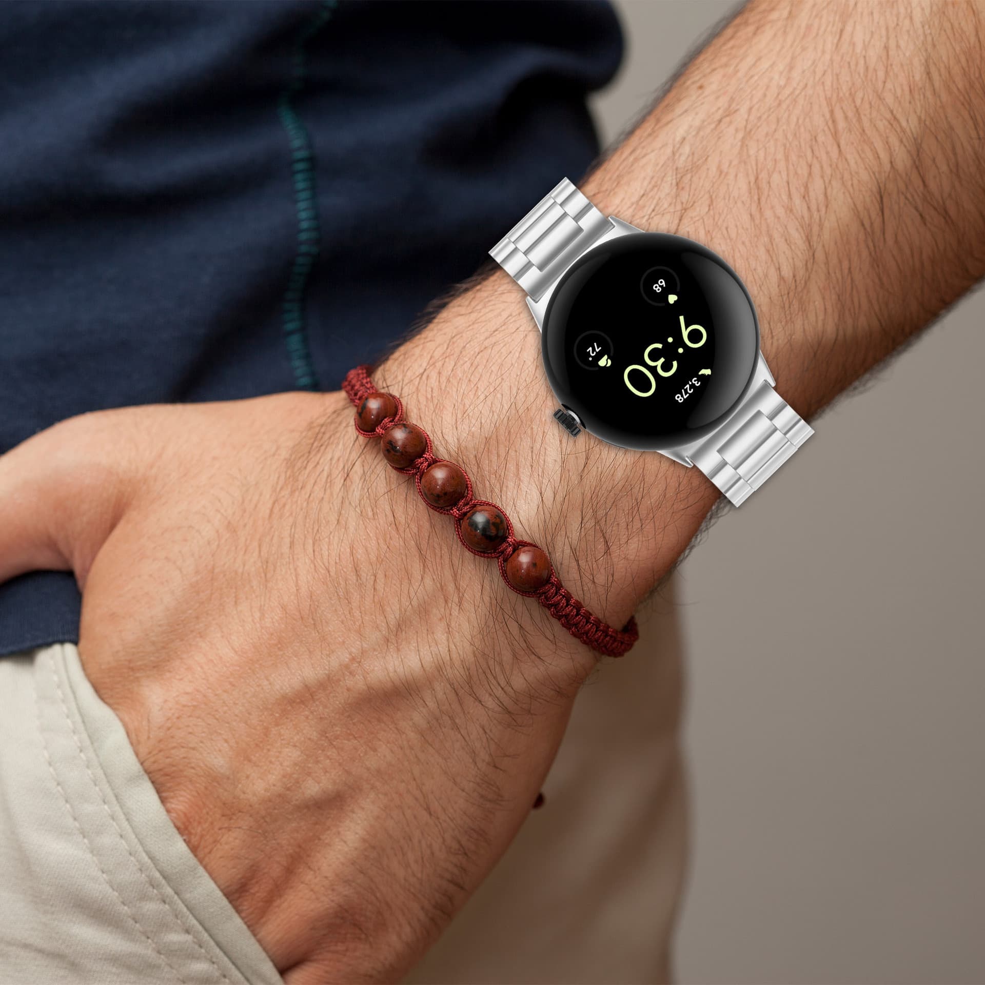 Techsuit Watchband - θήκη για Google Pixel Watch 4 - Ασημί 5