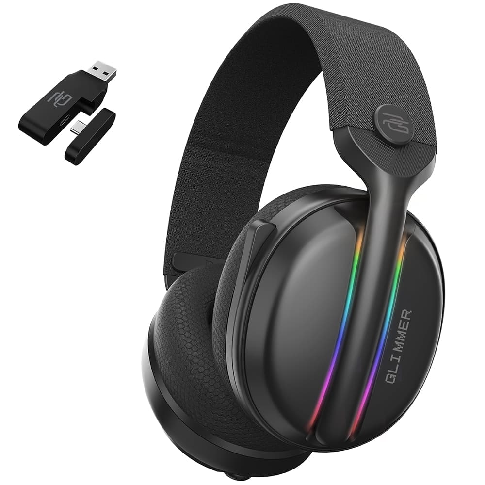 Proove - Ακουστικά Gaming Glimmer (WHGL00022001) - με Μικρόφωνο, 2.4GHz, Bluetooth 5.4, RGB, Ø40mm, 900mAh - Μαύρο