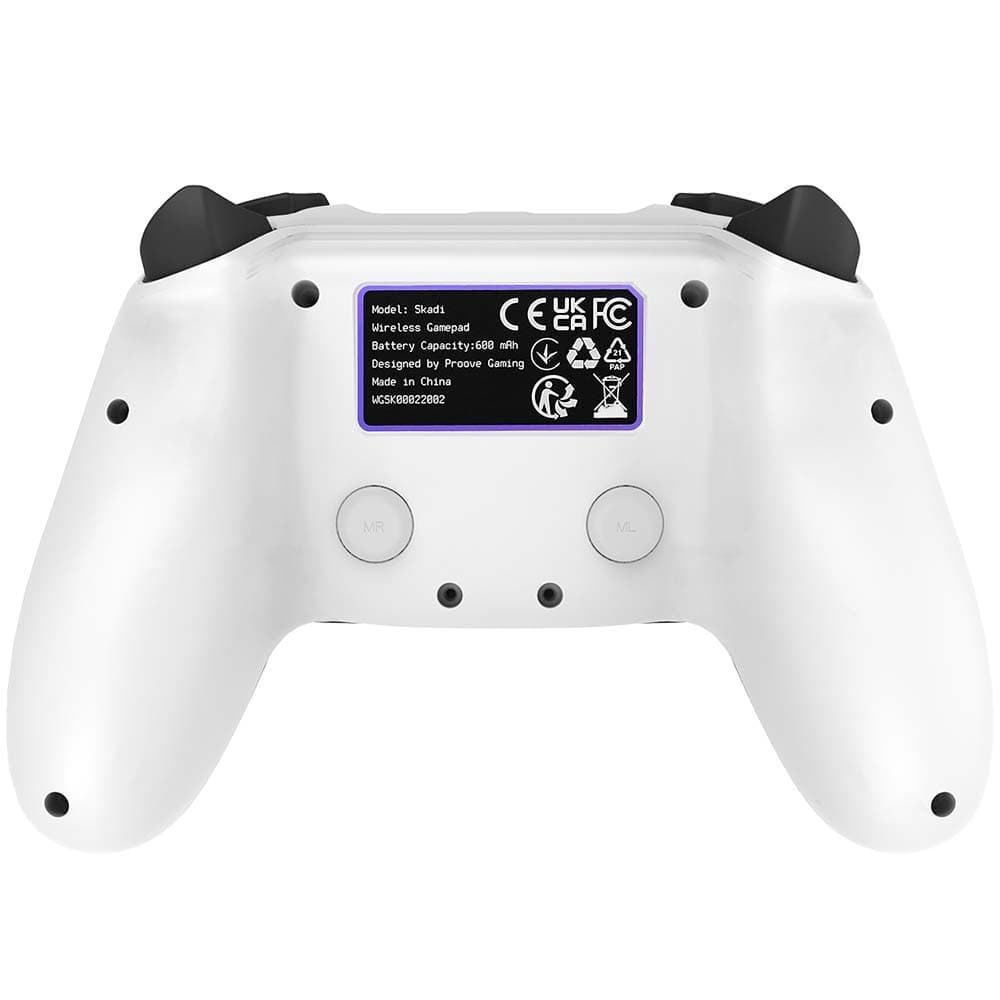 Proove - Ασύρματο Χειριστήριο Skadi (WGSK00022002) - USB-C, AUX, BT, Touch-pad, για PS4, PC, Android, 600mAh - Λευκό 6
