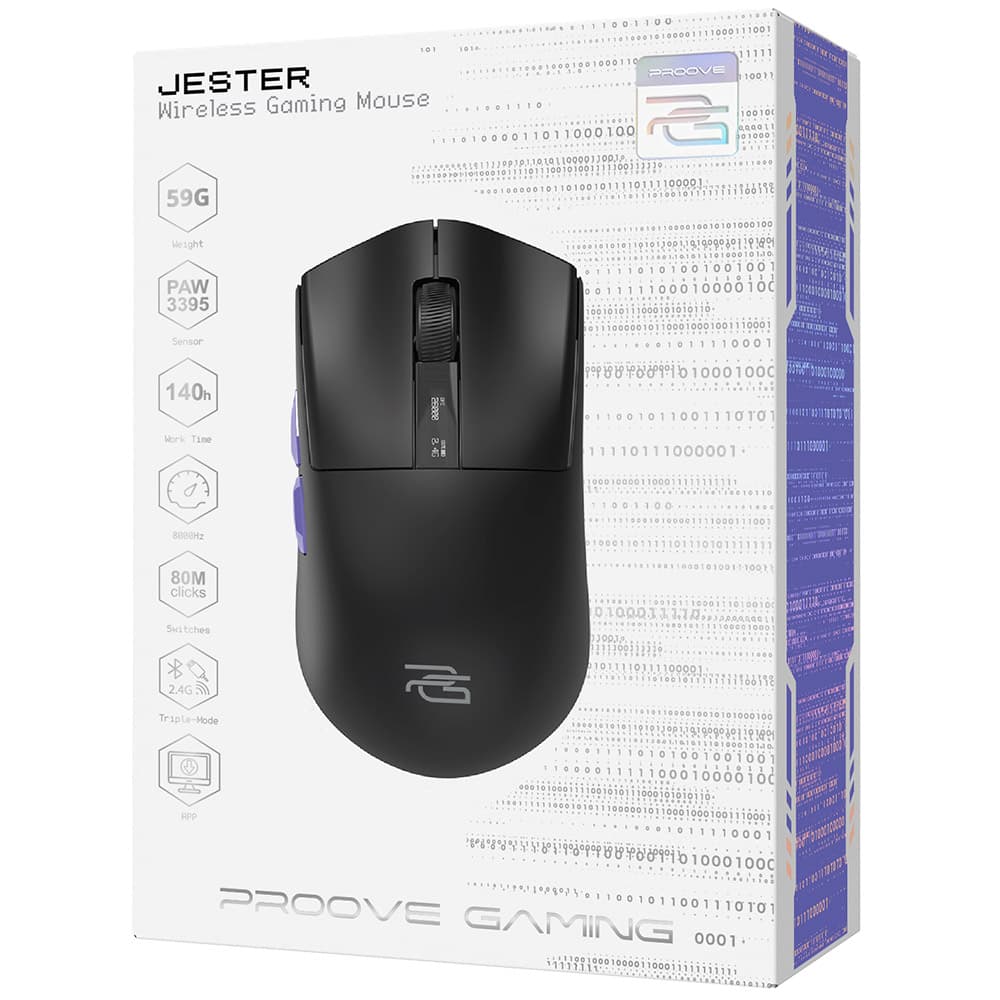 Proove - Ασύρματο Ποντίκι Jester 8K (WMJS00022001) - για Gaming, Οθόνη OLED, 7 Κουμπιά, 800-26000DPI, 500mAh, 1.5m - Μαύρο 7