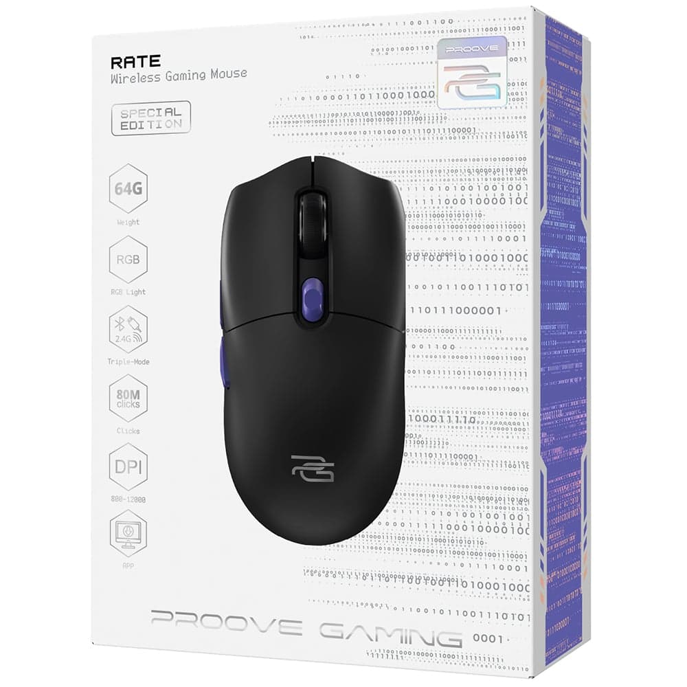 Proove - Ασύρματο Ποντίκι Rate Special Edition (CMRTWRS03001) - για Gaming, με 6 Κουμπιά, 800-12000DPI, 650mAh, 1.5m - Μαύρο 7