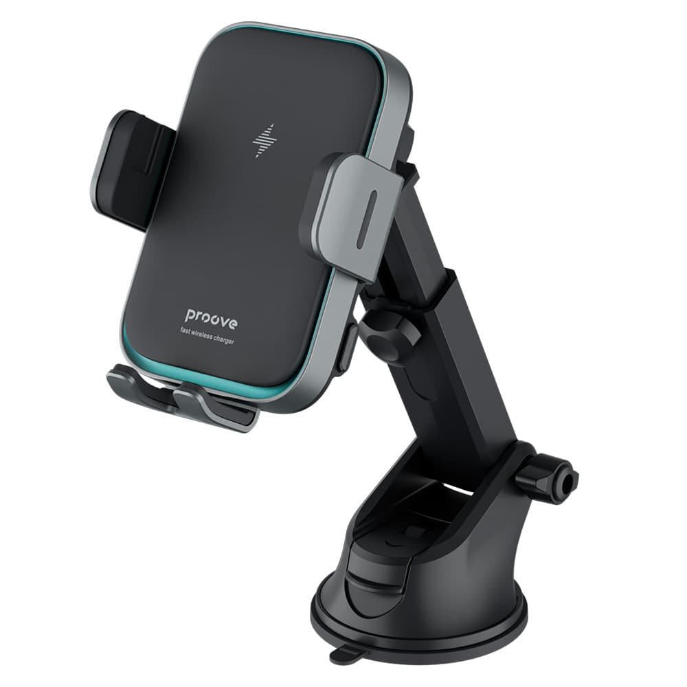 Proove - Βάση Αυτοκινήτου με Ασύρματη Φόρτιση Triple Clamp Pro (WHTP15010004) - Βάση 2 σε 1, Αυτόματη, LED, Qi2 15W - Μεταλλικό Γκρι 2