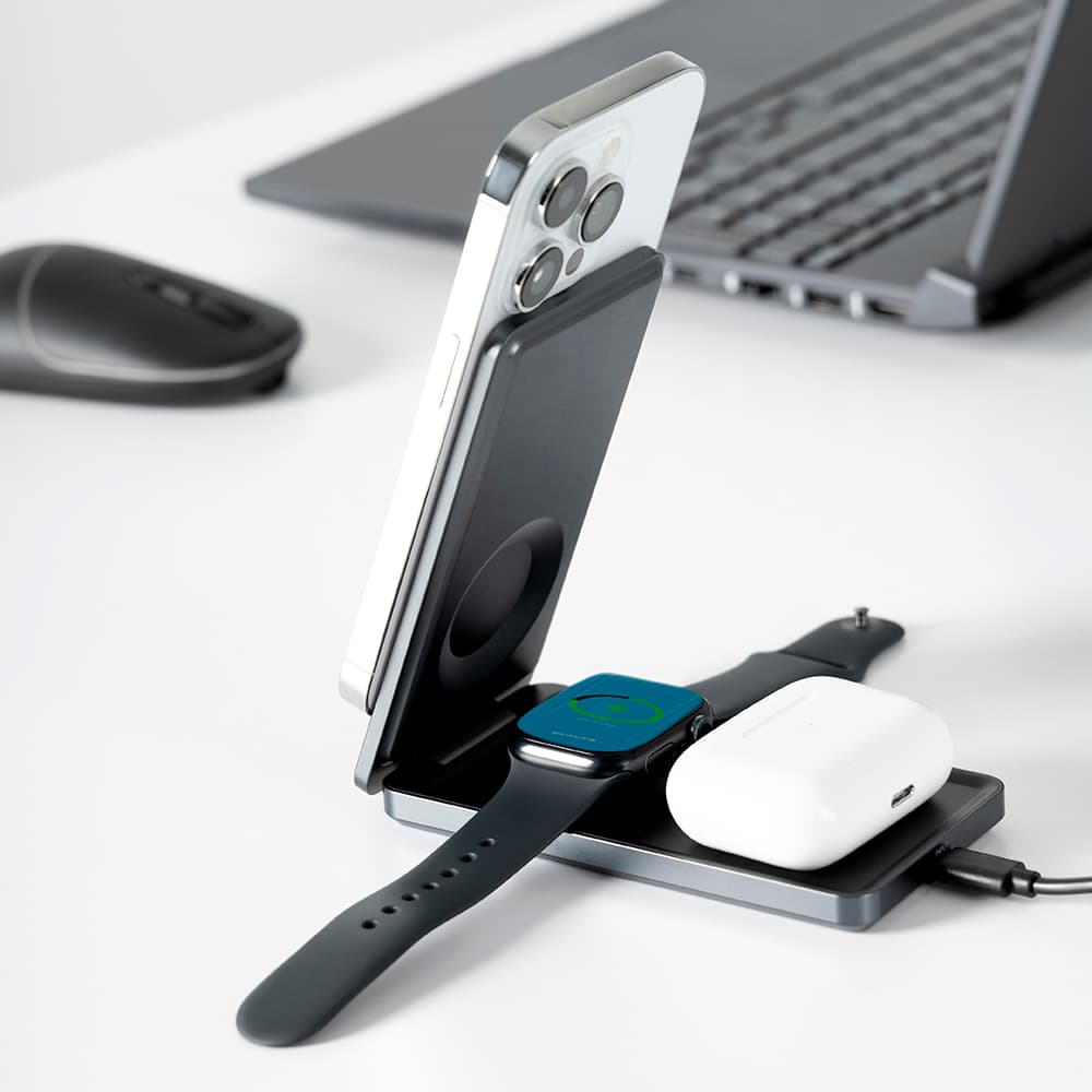 Proove - Ασύρματος Σταθμός Φόρτισης Metal Edge (WSME15010003) - MagSafe, για iPhone, AirPods, iWatch, Πτυσσόμενος, 15W - Γκρι 2