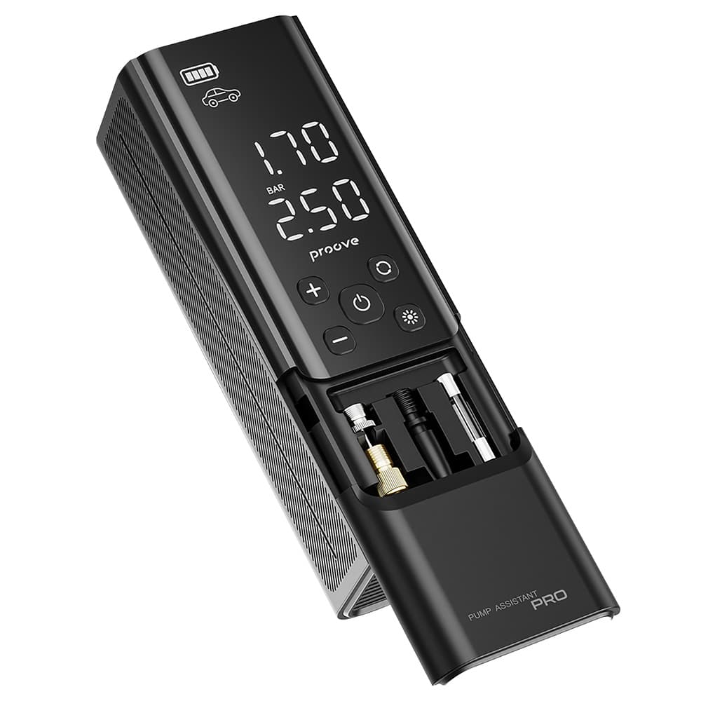 Proove - Βοηθός Αντλίας Αυτοκινήτου Pro (PPAP80010901) - Φορητός Συμπιεστής, με Ψηφιακή Οθόνη, Φακό LED, 120W - Μαύρο 2