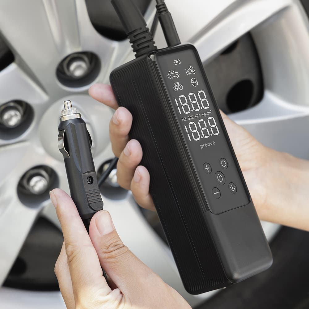 Μίνι Φορητός Συμπιεστής Αέρα 85W - Ψηφιακή Οθόνη, για Αναπτήρα - Proove PPAM85 - Μαύρο 6