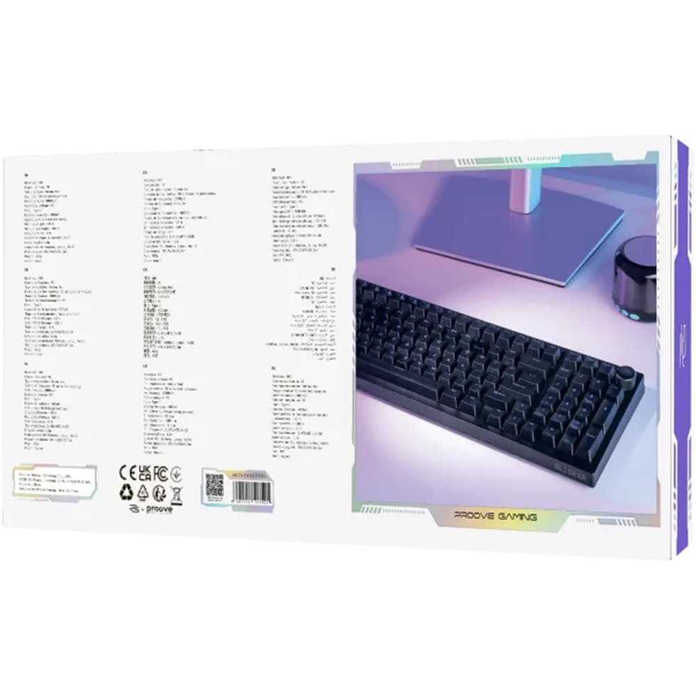 Proove - Ασύρματο πληκτρολόγιο παιχνιδιών Slicker (WKSLEN00022401) - 2.4GHz, Bluetooth 5.2, Type-C, 98 πλήκτρα, 4000mAh, 1.8m - Μαύρο 7
