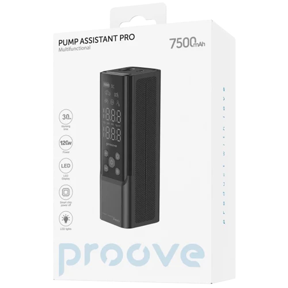 Proove - Βοηθός Αντλίας Αυτοκινήτου Pro (PPAP80010901) - Φορητός Συμπιεστής, με Ψηφιακή Οθόνη, Φακό LED, 120W - Μαύρο 7