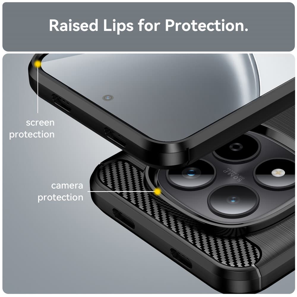 Techsuit Carbon Silicone - θήκη για Xiaomi Redmi Note 15 Pro+ 5G / Poco M8 Pro - Μαύρο 5