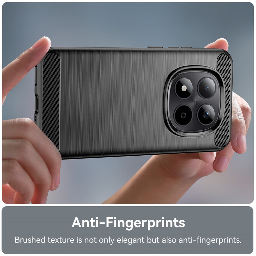 Techsuit Carbon Silicone - θήκη για Xiaomi Redmi Note 15 Pro+ 5G / Poco M8 Pro - Μαύρο 4