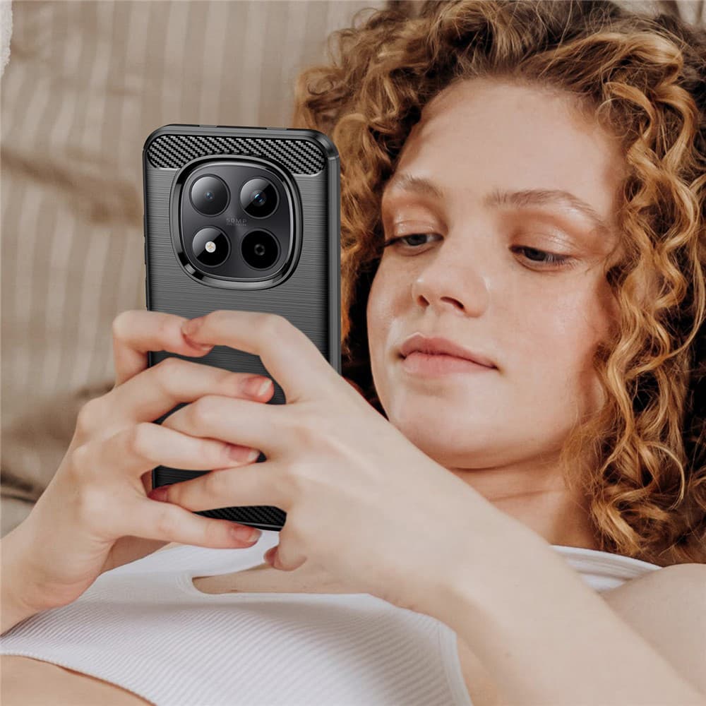 Techsuit Carbon Silicone - θήκη για Xiaomi Redmi Note 15 Pro+ 5G / Poco M8 Pro - Μαύρο 6