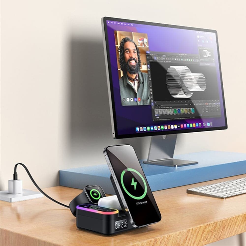 Yesido - Ασύρματος Σταθμός Φόρτισης (DS38) - 8 σε 1, MagSafe, Γρήγορη Φόρτιση, για iPhone, Apple Watch, Ακουστικά, 65W - Μαύρο 6